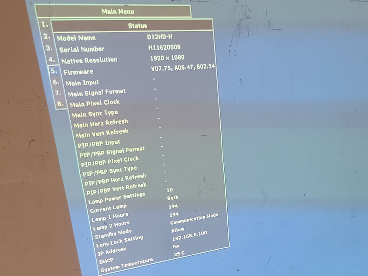 Christie D12HD-H (Lamp 1 194, Lamp 2 194 Hours) 10,000 Lumens HD 0.95" DLP x 1 1080P Large Venue Projector (NO LENS) In Wheeled Road Case