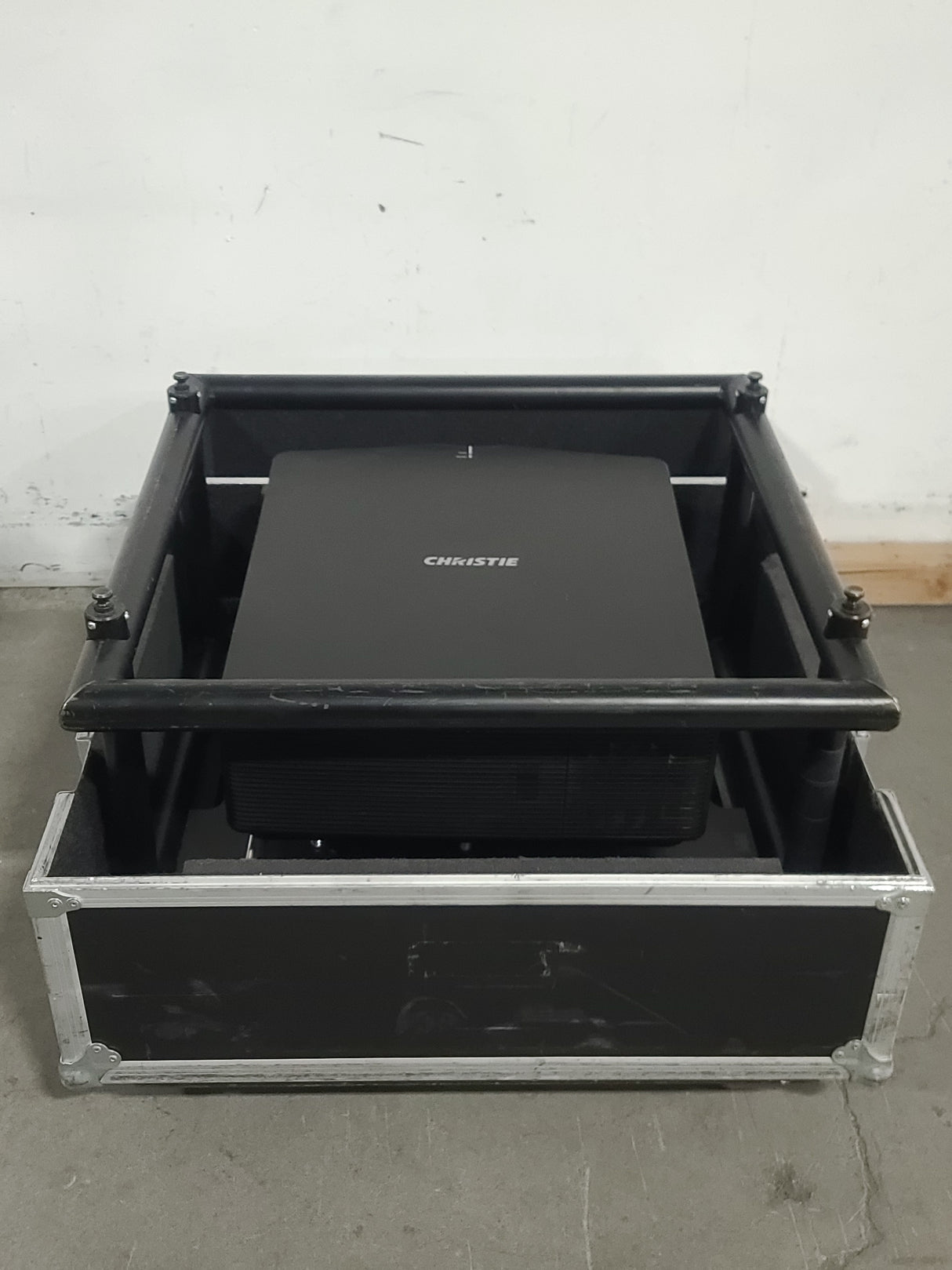 Christie D12HD-H (Lamp 1 477, Lamp 2 446 Hours) 10,000 Lumens HD 0.95" DLP x 1 1080P Large Venue Projector (NO LENS) In Wheeled Road Case