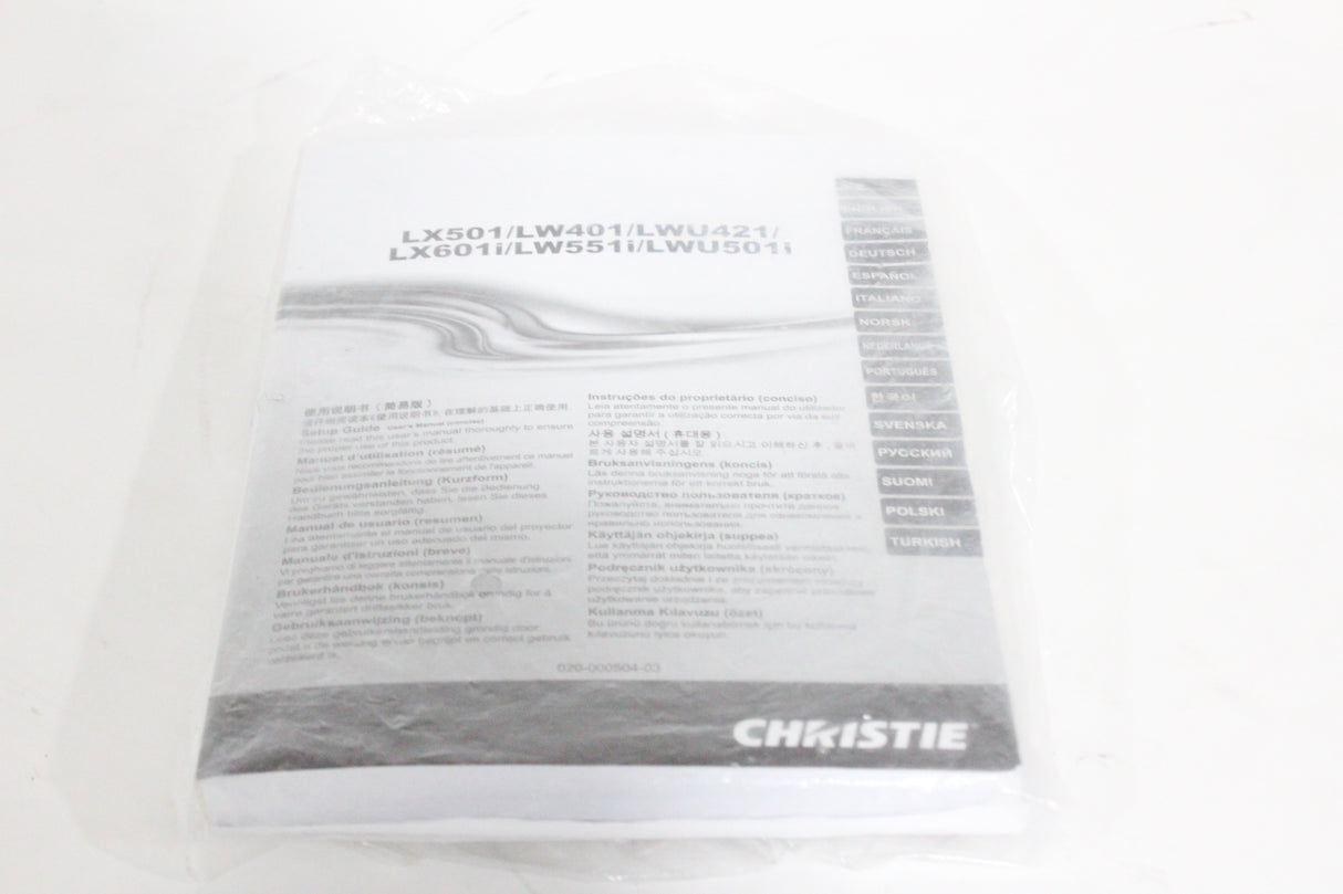 Christie LWU501i 3-Chip 5000 Lumen WUXGA LCD Conference Projector (778 Hours) w/ Remote in Hard Rolling Case