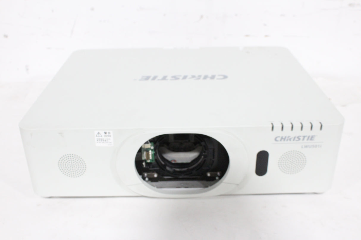 Christie LWU501i (5,000 Lumen) 3 Chip WUXGA LCD Conference Projector (TEMP Issues) w/ Remote in Hard Rolling Case (FOR PARTS) (1688-209)