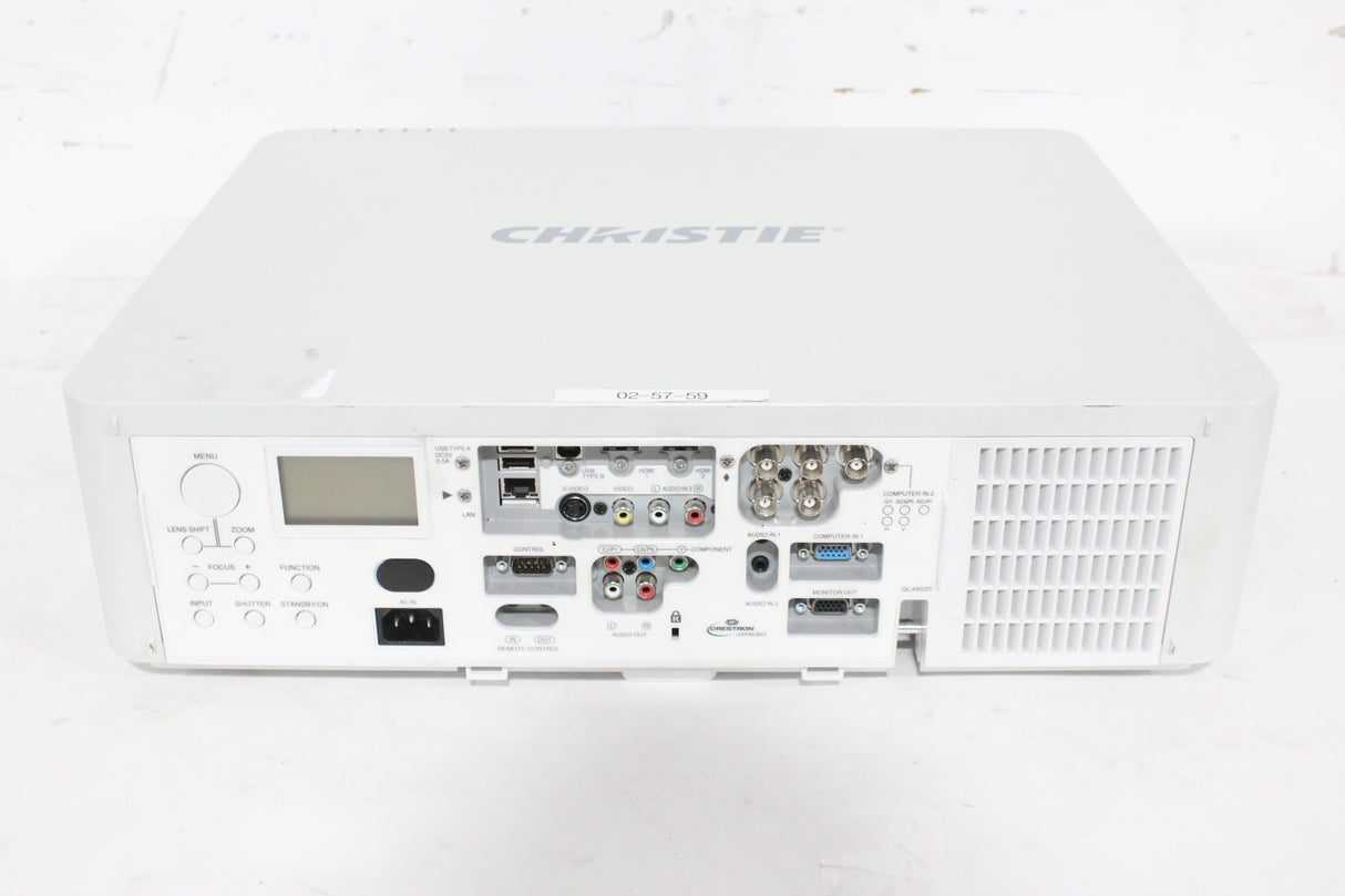 Christie LWU501i (5,000 Lumen) 3 Chip WUXGA LCD Conference Projector (TEMP Issues) w/ Remote in Hard Rolling Case (FOR PARTS) (1688-209)