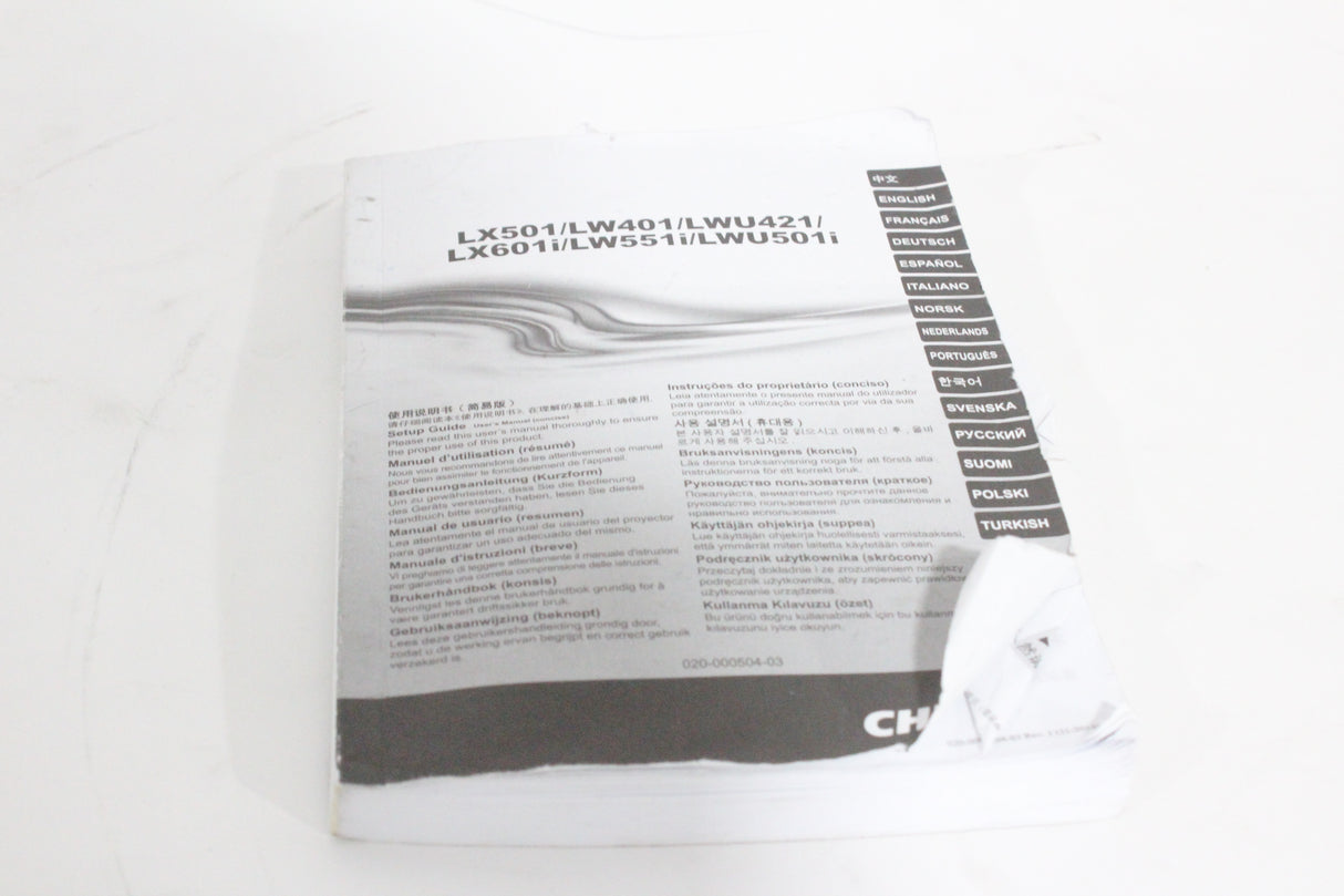 Christie LWU501i (5,000 Lumen) 3 Chip WUXGA LCD Conference Projector w/ Remote in Hard Rolling Case (1688-194)