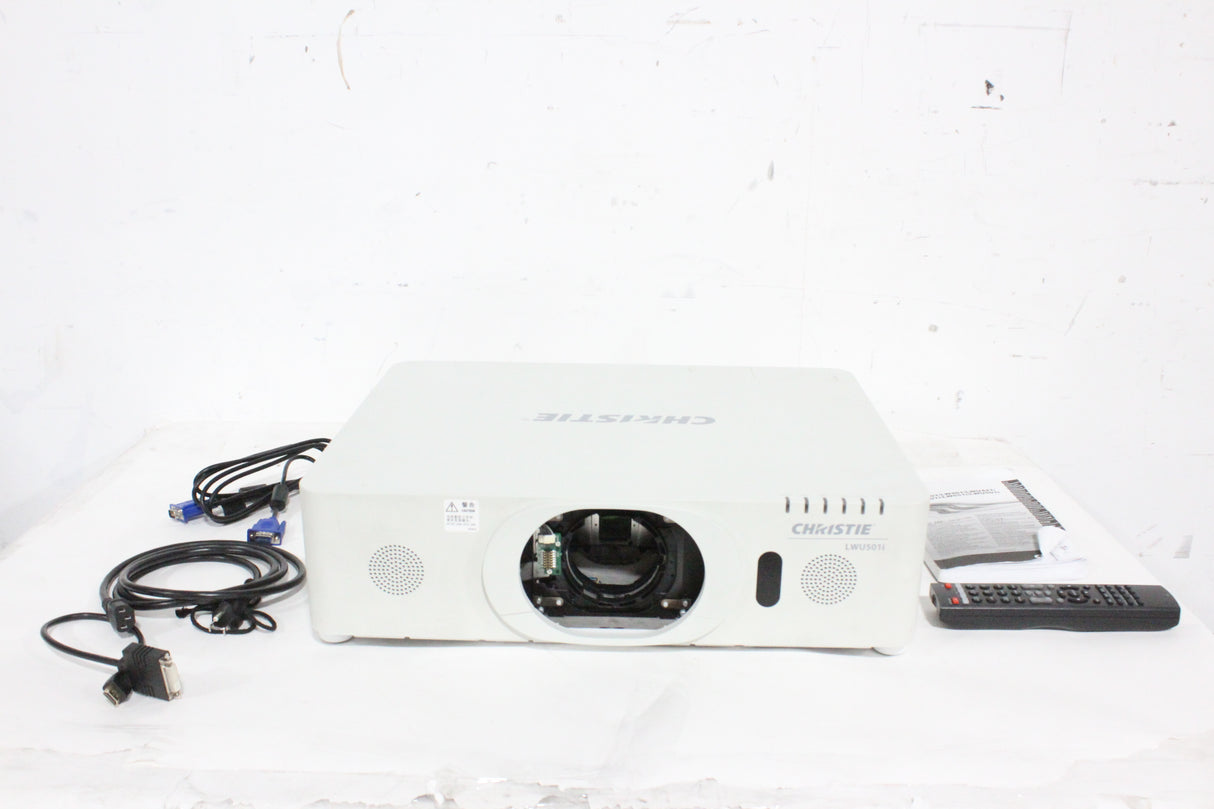 Christie LWU501i (5,000 Lumen) 3 Chip WUXGA LCD Conference Projector w/ Remote in Hard Rolling Case (1688-194)