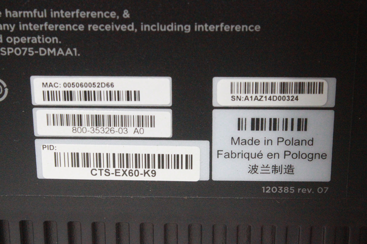 Cisco CTS-EX60-K9-RF TelePresence Video Conference Equipment (In Original Box)