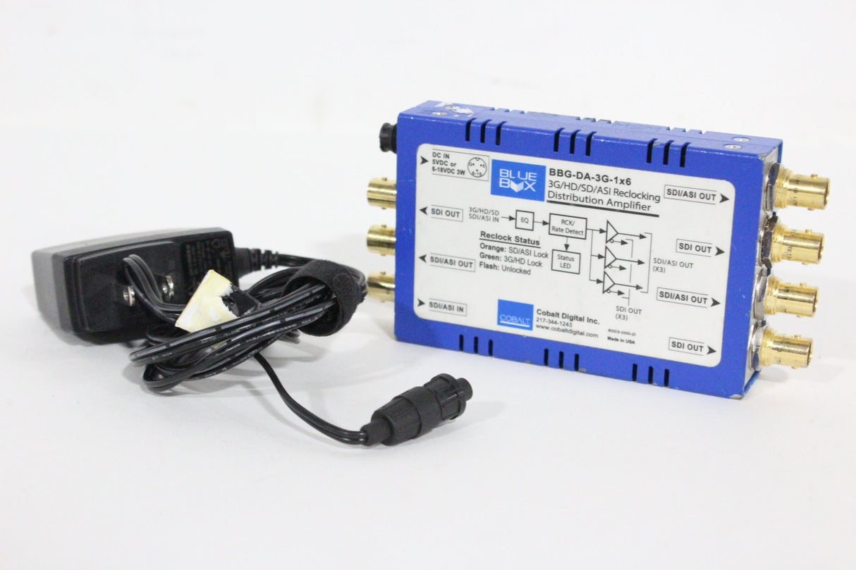 Cobalt BBG-DA-3G-1x6 3G/HD/SD/ASI Reclocking Distribution Amplifier