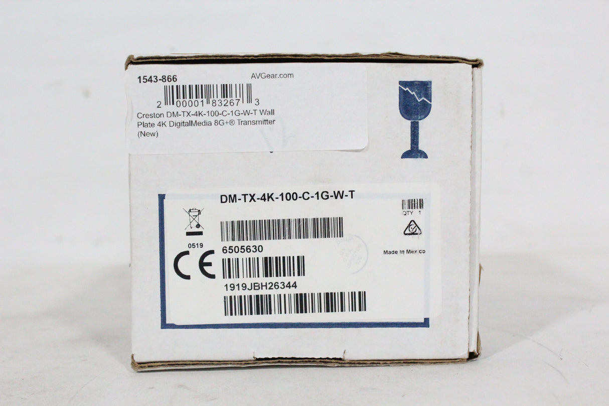 Creston DM-TX-4K-100-C-1G-W-T Wall Plate 4K DigitalMedia 8G+® Transmitter