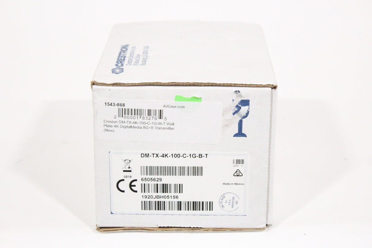 Creston DM-TX-4K-100-C-1G-W-T Wall Plate 4K DigitalMedia 8G+® Transmitter (New)