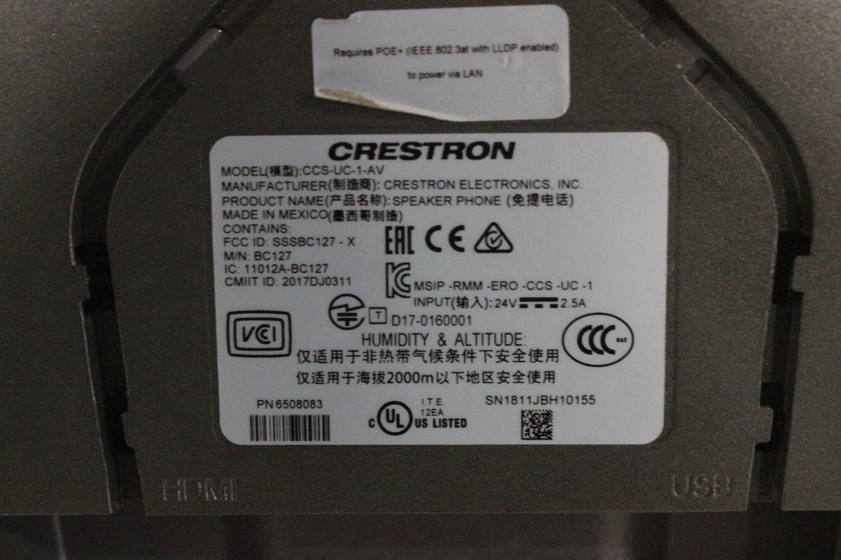 Crestron CCS-UC-1-AV Conference Control Module w/ PSU and Cables
