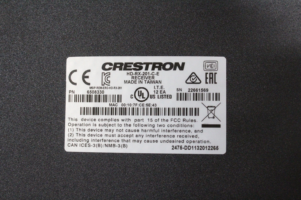 Crestron HD-RX-201-C-E Multiformat Switch and Receiver