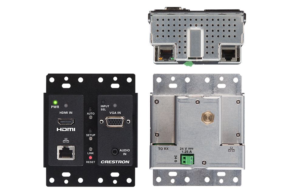 Crestron HD-TX-201-C-2G-E-B-T HDMI over CAT Trans & 2x1 Switcher w/VGA-Audio (New)