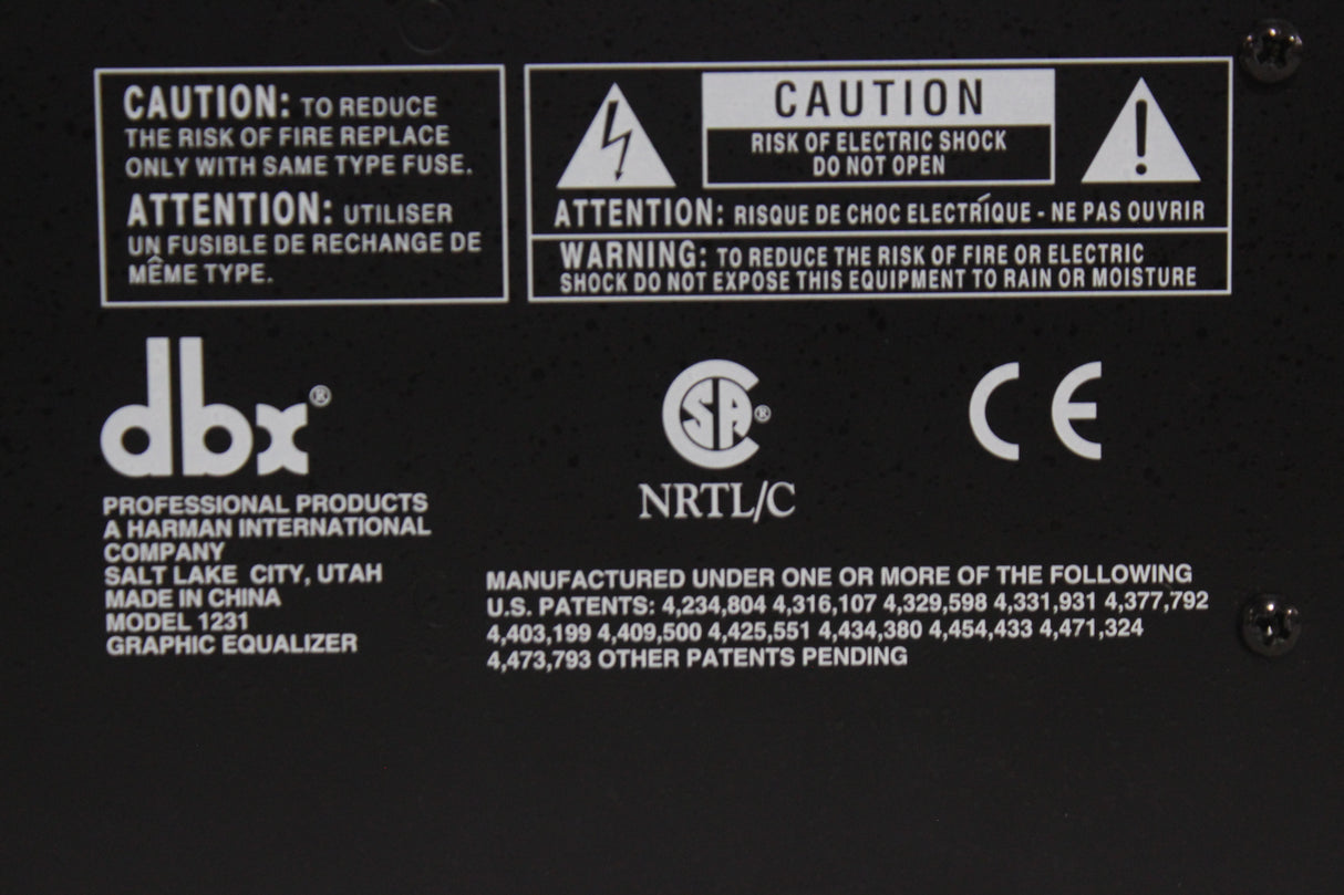 DBX 1231 Graphic Equalizer (C1512-44)