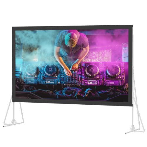 Da-Lite 12'x21' Heavy-Duty Fast-Fold Deluxe Screen System in Wheeled Hard Case