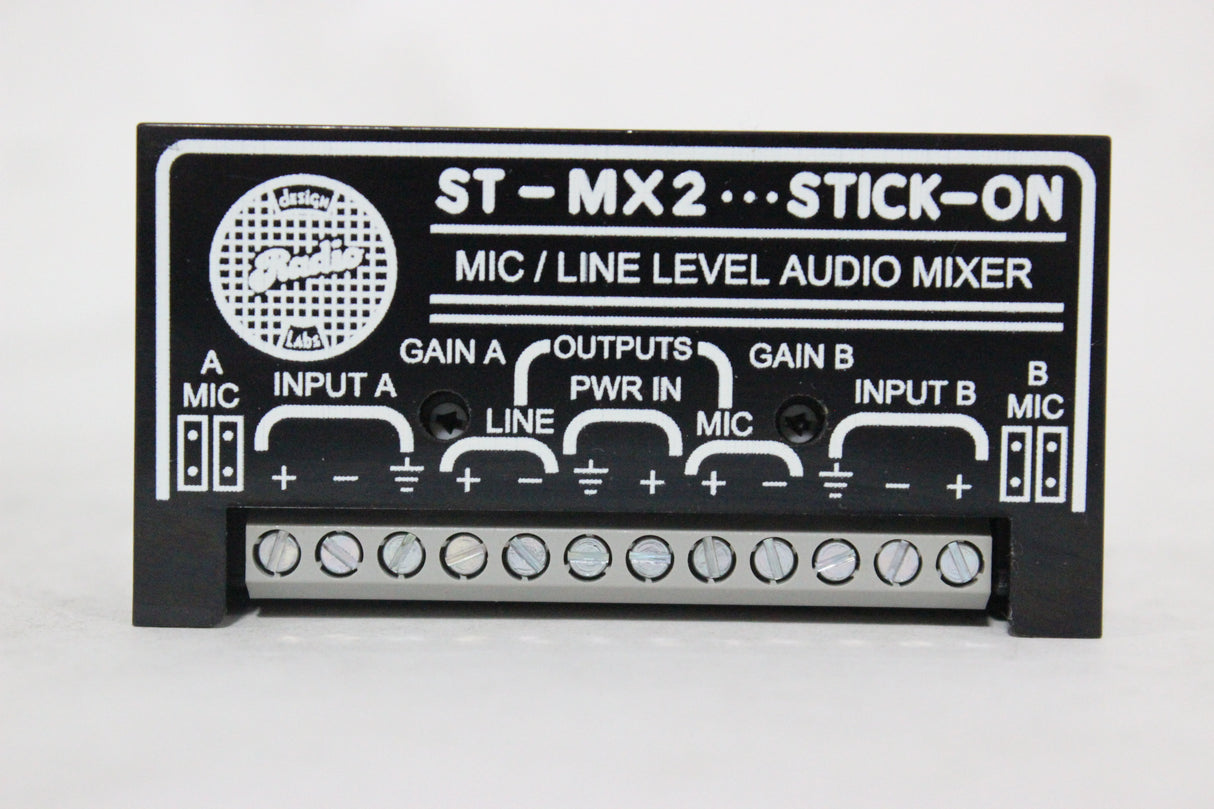 Design Radio ST-MX2 Stick-On Mic/Line Level Audio Mixer