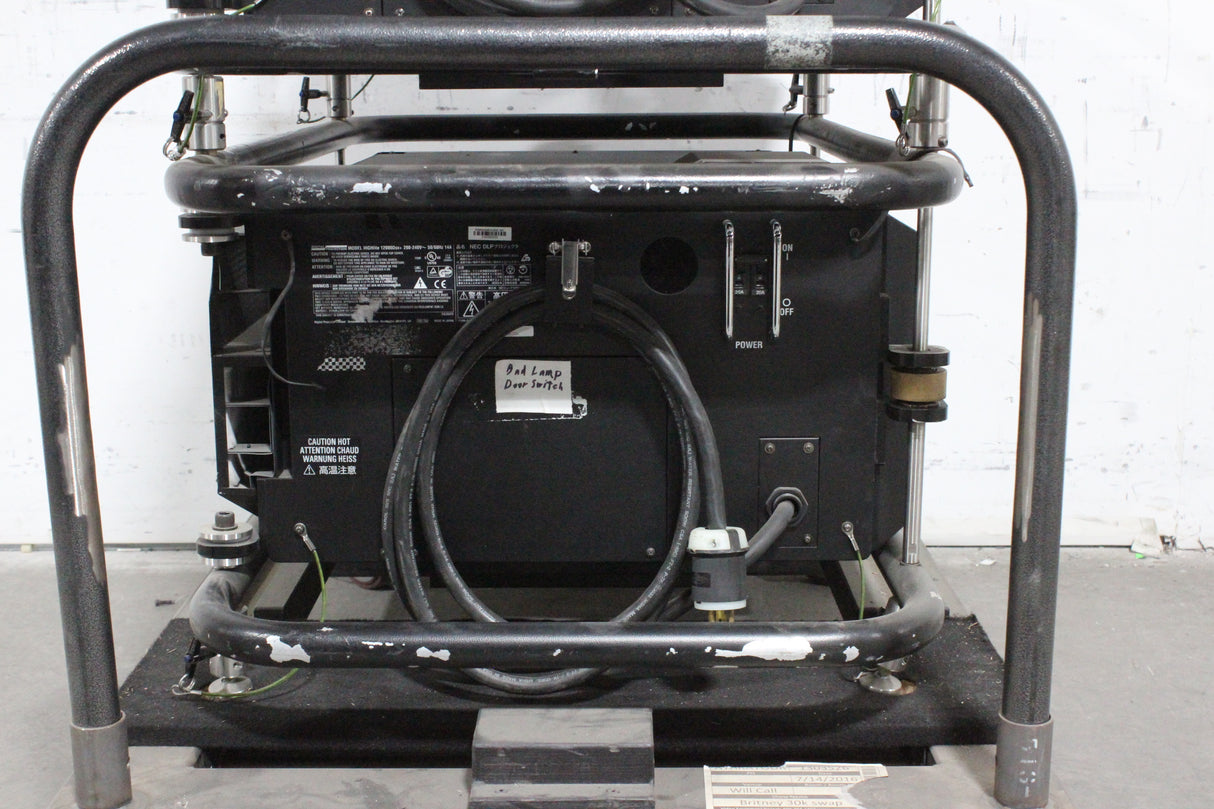 Digital Projection HL12000DSX Large Venue Projector (1171 Hours) w/ Lens (FOR PARTS) & Dolly