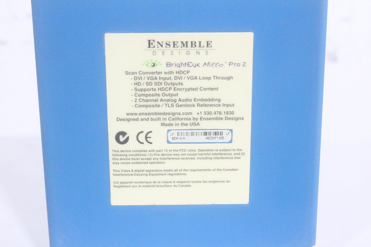 Ensemble Designs BrightEye Mitto Pro 2 Scan Converter w/ HDCP