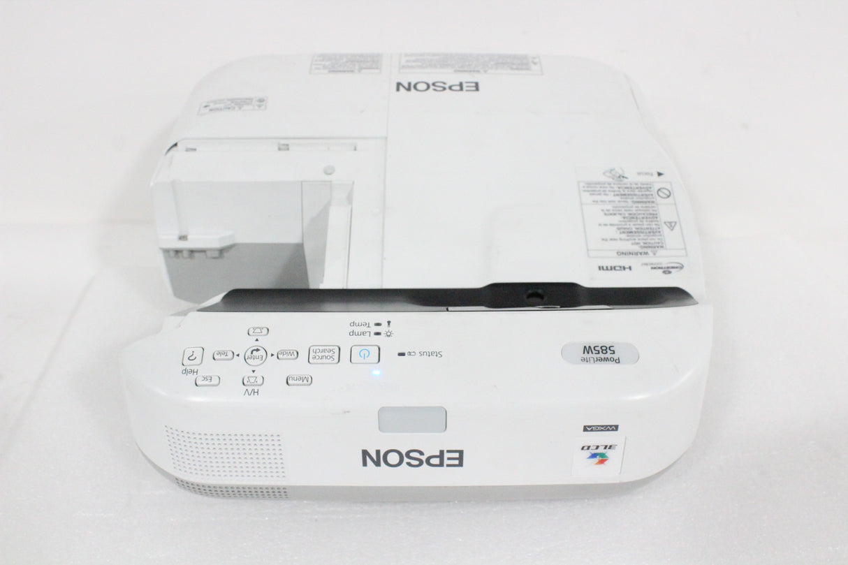 Epson 585W PowerLite WXGA 3LCD 3300 Lm Ultra-Short Throw HDMI Projector (2053 Operating Hours) (FOR PARTS)