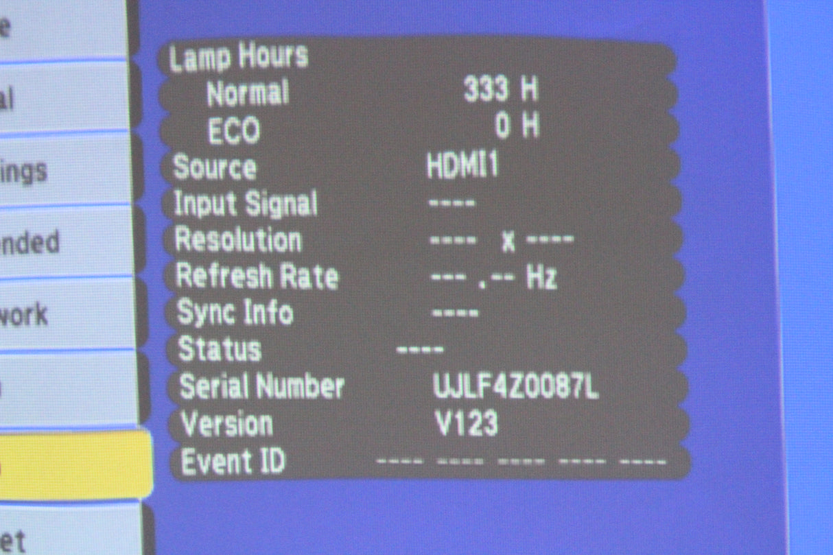 Epson 585W PowerLite WXGA 3LCD 3300 Lm Ultra-Short Throw HDMI Projector (2053 Operating Hours) (FOR PARTS)