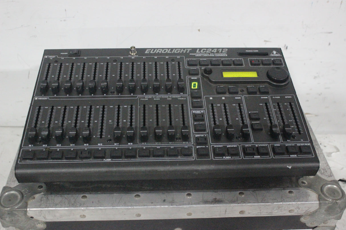 Eurolight LC2412 24-Channel DMX Lighting Console w/ PowerCon Cable in Hard Carrying Case