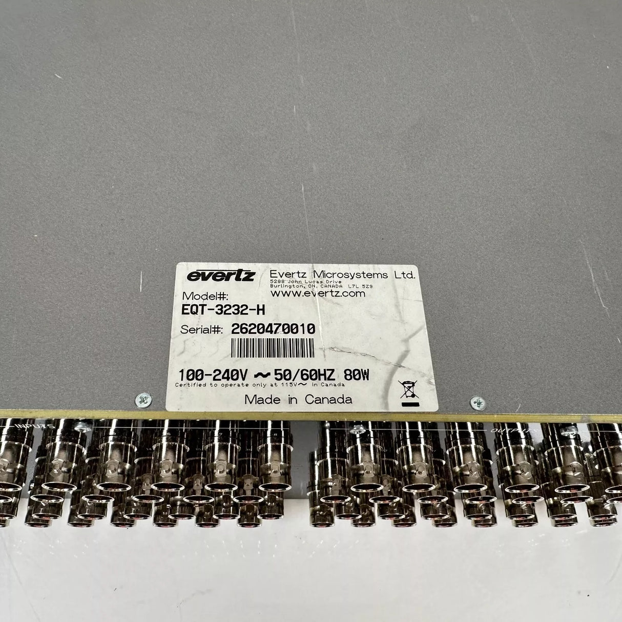 Evertz 32x32 SD/HD Video Router EQT-3232-H+2PS