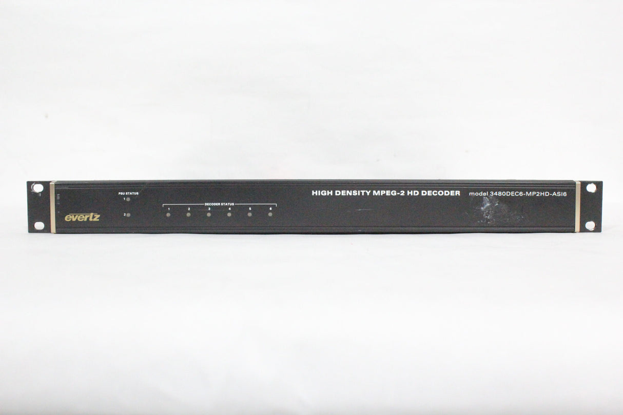 Evertz 3480DEC6-MP2HD-ASI6 High Density MPEG-2 HD Decoder