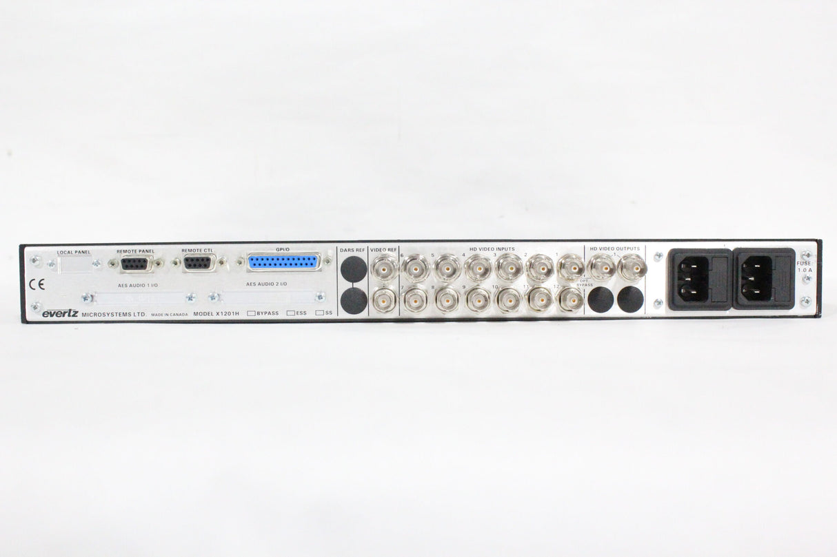 Evertz X-1201H-HES 12x1 HD/SD SDI Video Bypass Protected Router