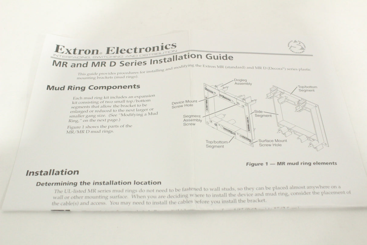 Extron AAP 102 Two-Gang AV Connectivity Mounting Frame (In Original Box)
