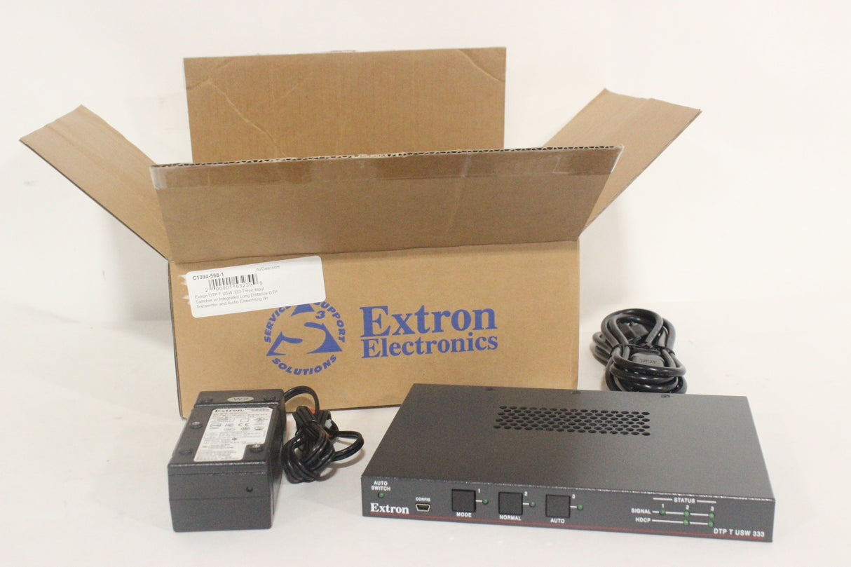 Extron DTP T USW 333 Three Input Switcher w/ Integrated Long Distance DTP Transmitter and Audio Embedding ( C1394-588-1) (In Original Box)