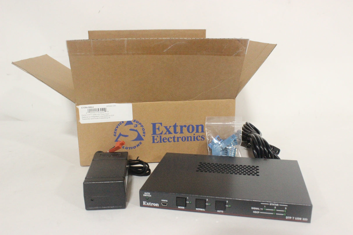 Extron DTP T USW 333 Three Input Switcher w/ Integrated Long Distance DTP Transmitter and Audio Embedding (C1394-588-2) (In Original Box)