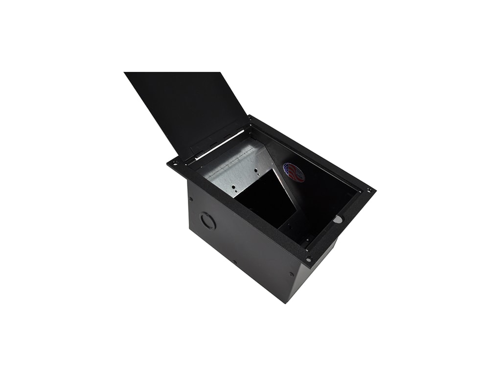 FSR FL-1300-BLK Floor Box w/ Hinged Door
