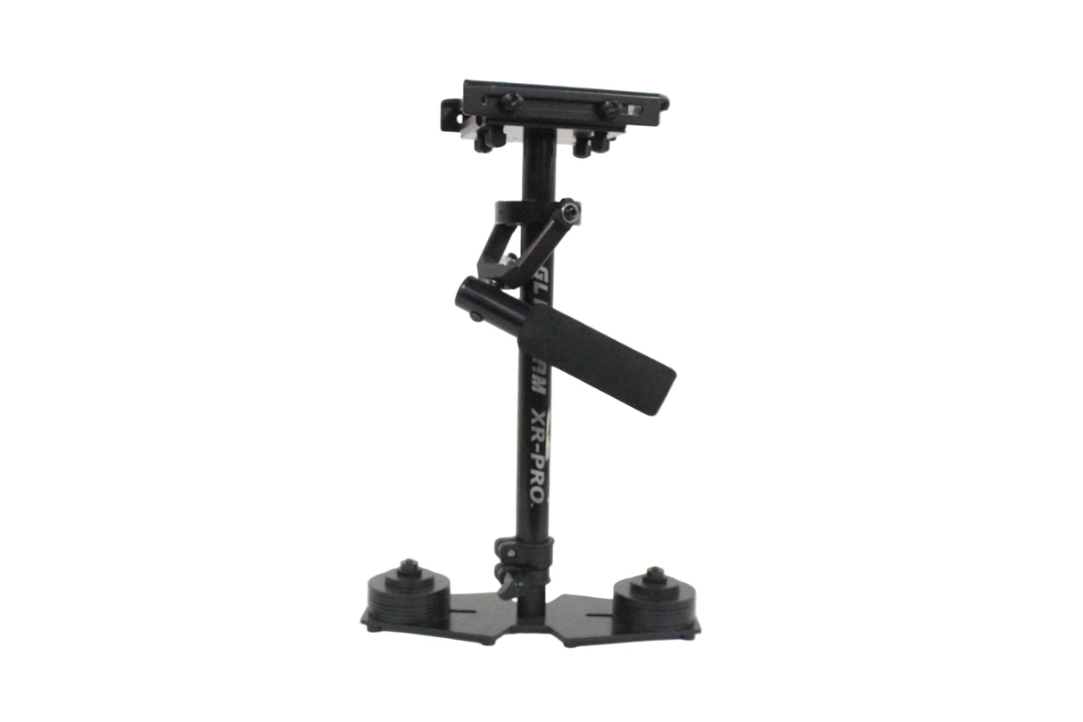 A black Glidecam XR-Pro hand-held camera stabilizer on a white background.