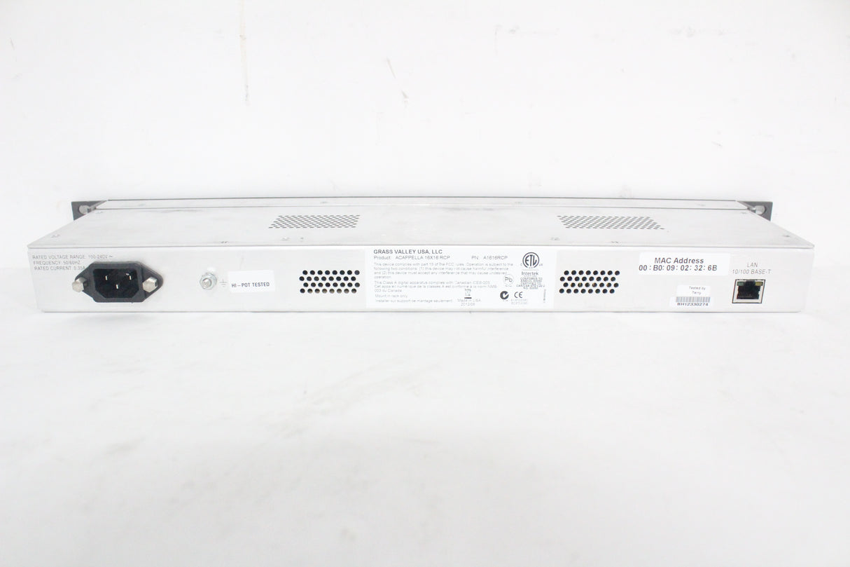Grass Valley A1616 RCP ACAPPELLA ROUTING SYSTEM