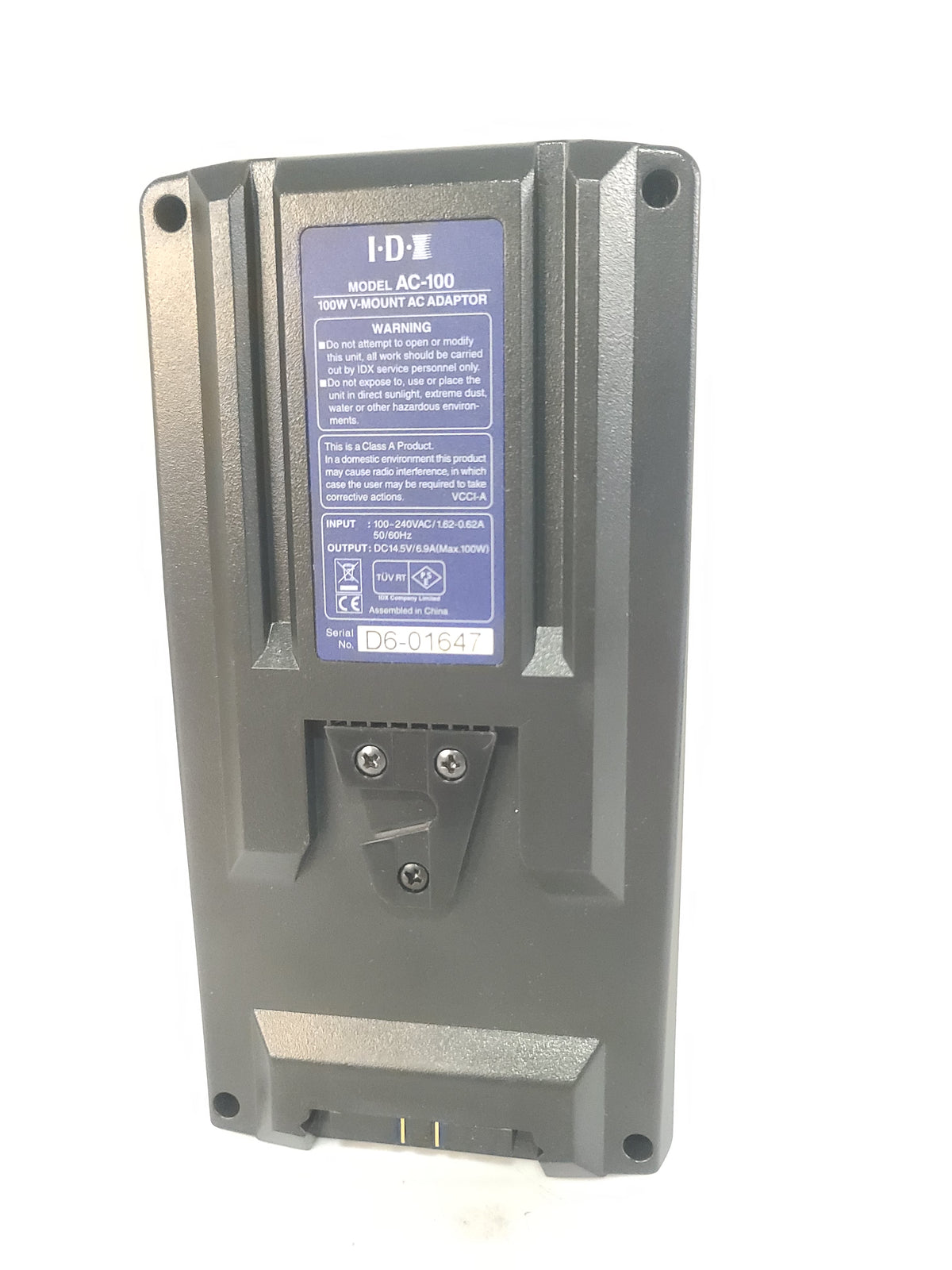IDX AC-100 100W V-Mount AC Adaptor Power Supply