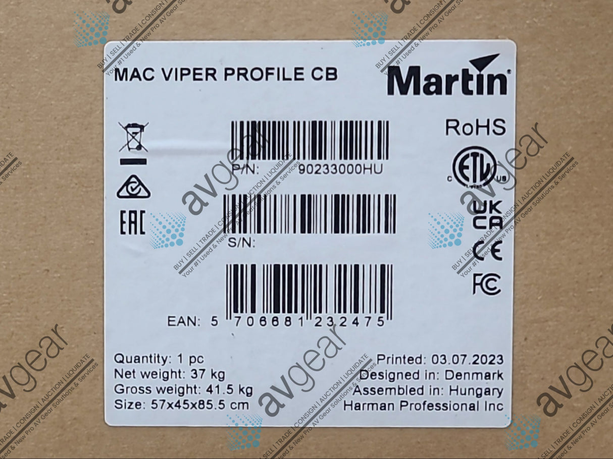 (NEW) Martin MAC Viper Profile (90233000HU) 1000W Moving-Light (Manufacturer Warranty) In Cardboard Box