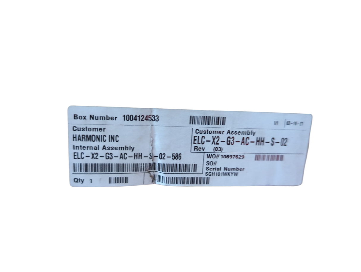 Harmonic ELC-X2-G3-AC-HH-S-02 Server (Open Box)