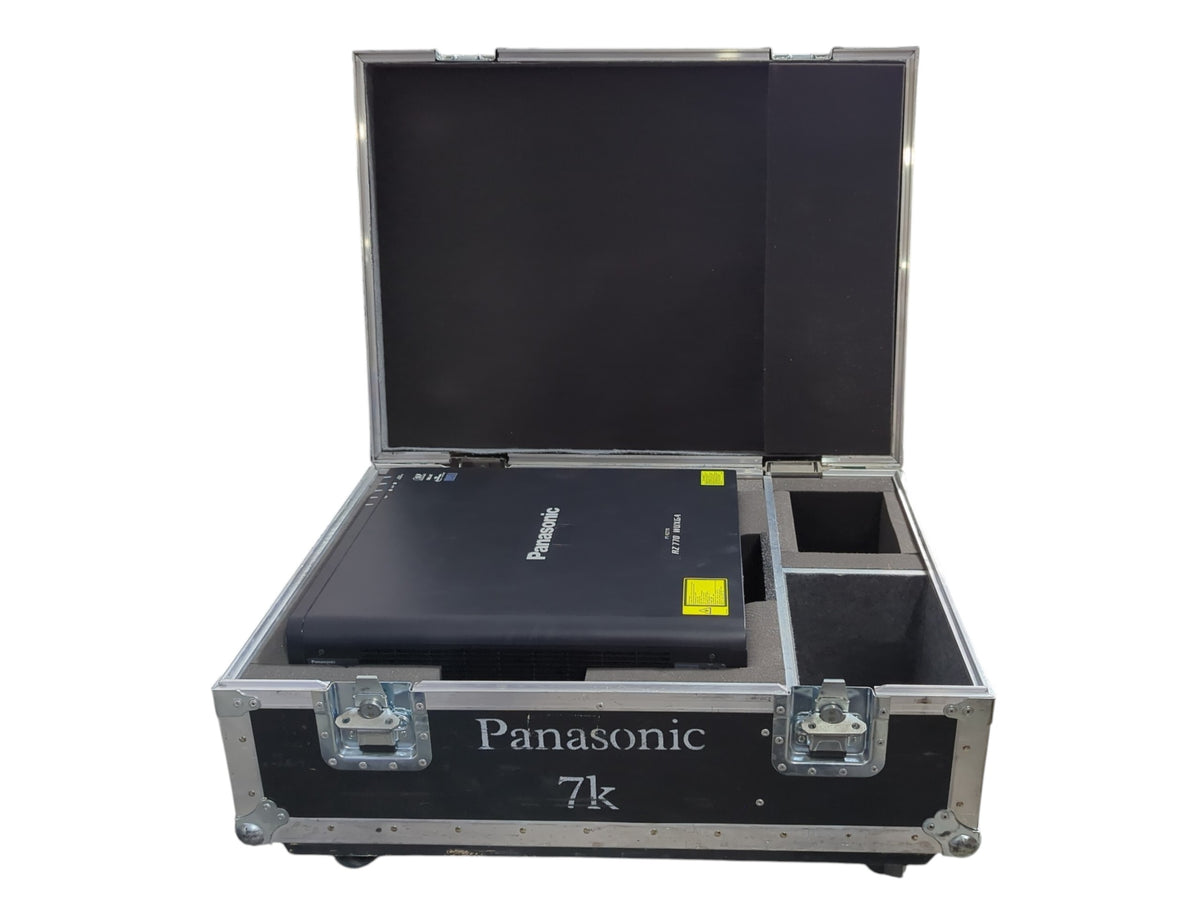 Panasonic PT-RZ770B 7,000 Lumens WUXGA 1 Chip DLP (1780h) in Wheeled Road Case (Lens Not Included)