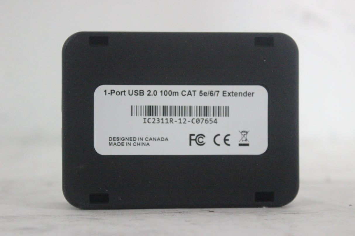 Intelix DIGI-USB2 1-Port USB 2.0 Over Twisted Pair Extender w/ CAT 5e/6/7 Extender Port & 24V 1A AC/DC Adapter Cable