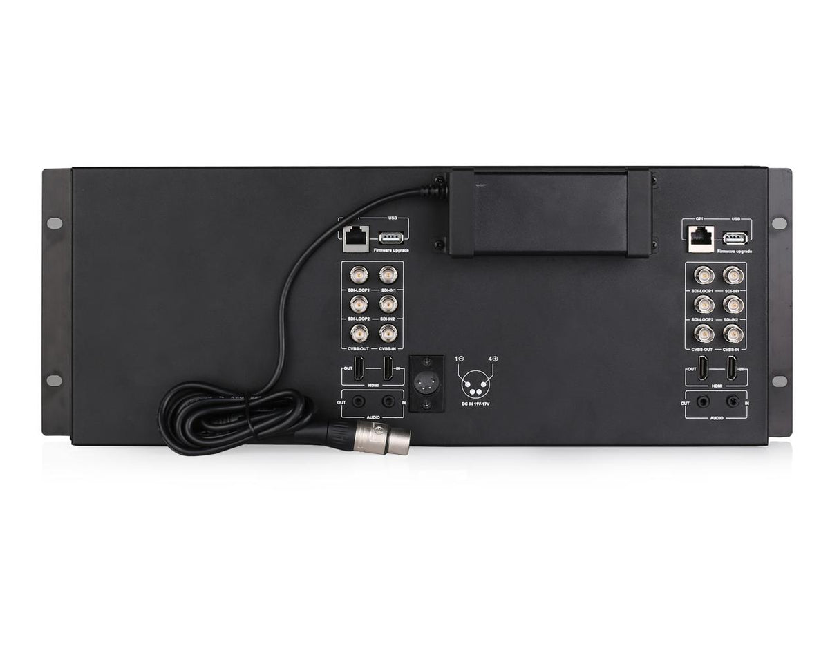 JVC Professional DT-X93HX2 ProHD Dual 9-IN Rack Display Monitor (3G-SDI, HDMI, Composite)