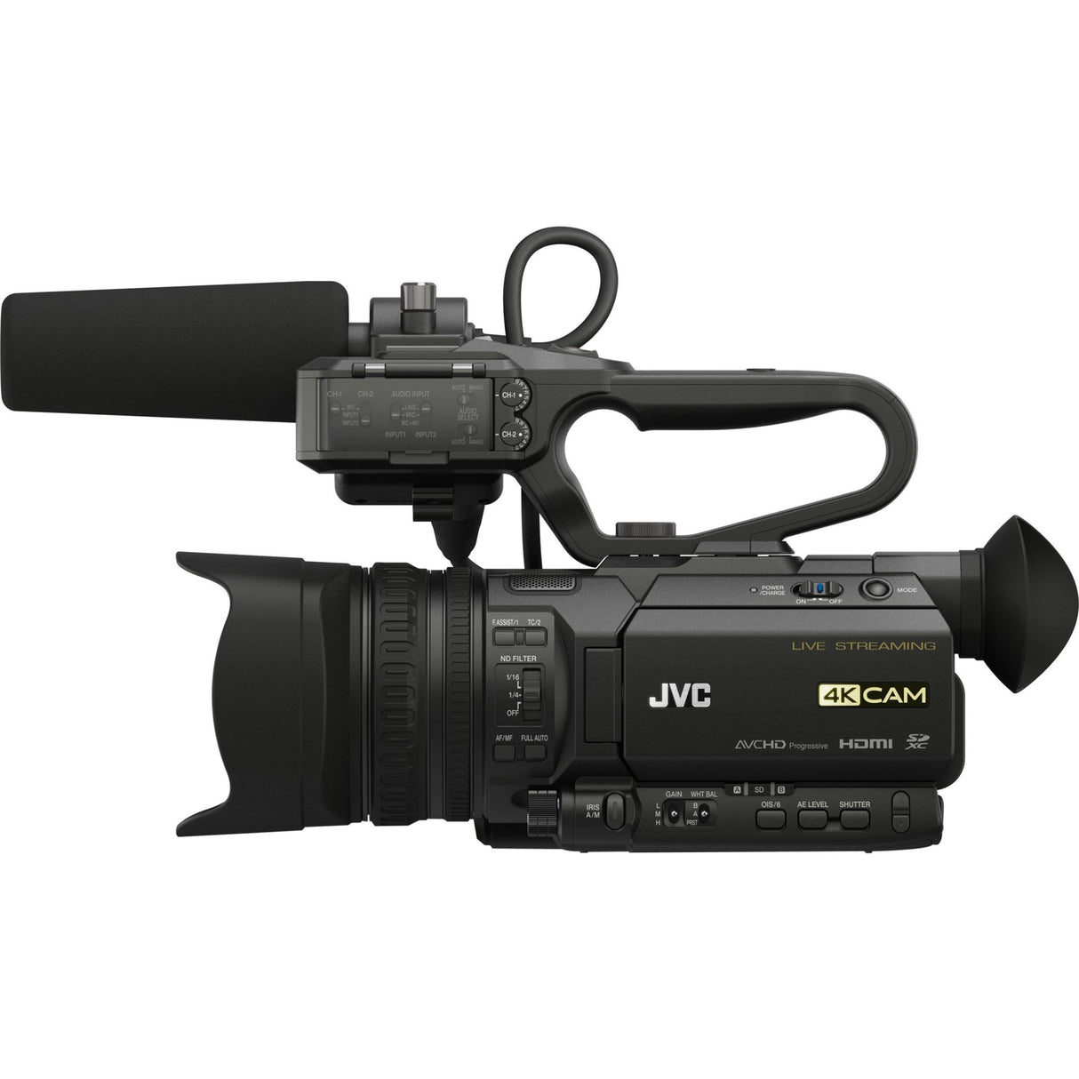 JVC Professional GY-HM170U 4KCAM Compact Handheld Camcorder w/Integrated 12x Lens