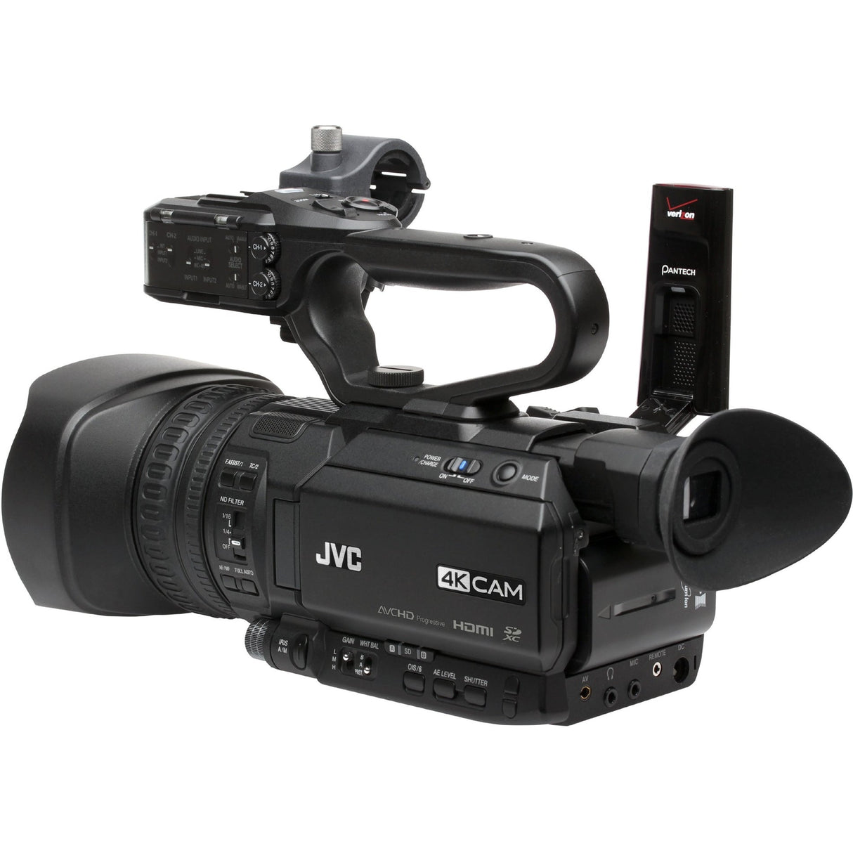 JVC Professional GY-HM170U 4KCAM Compact Handheld Camcorder w/Integrated 12x Lens