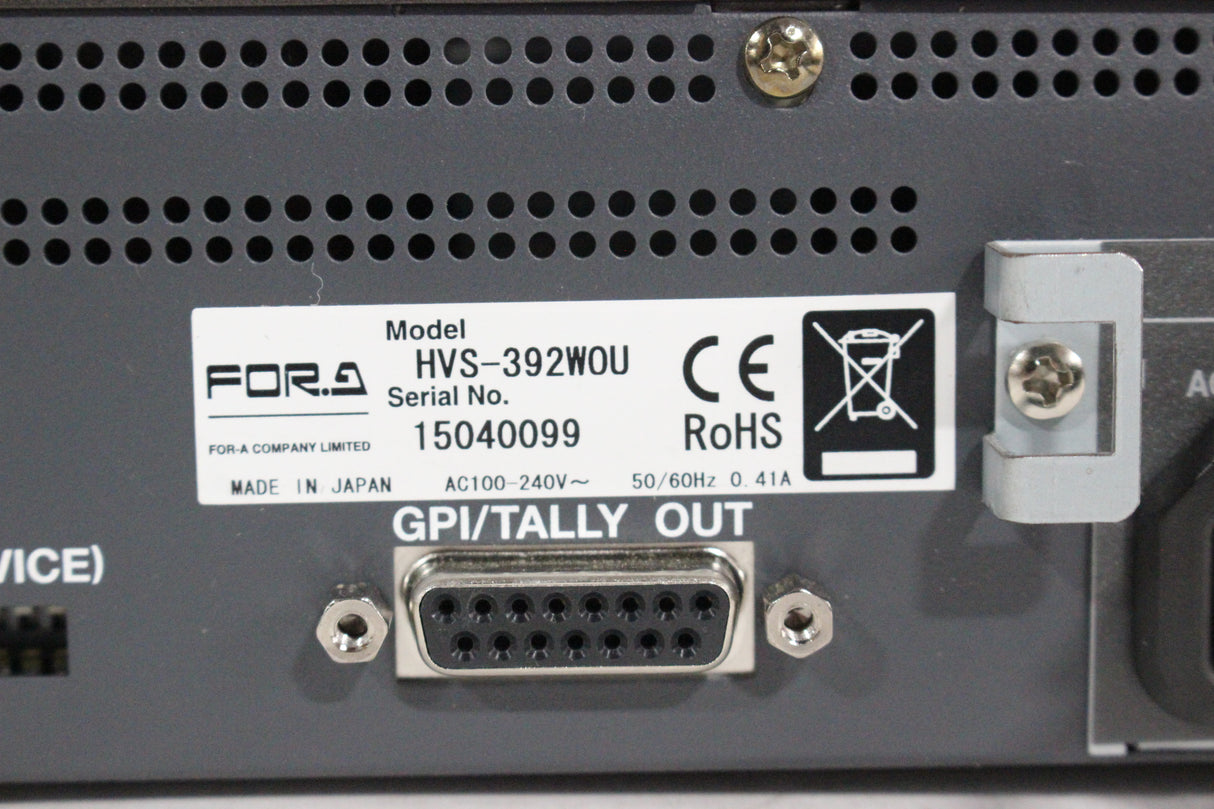 For.A HVS-392WOU 2 M/E 28-Button Control Surface & HVS-390HS HD/SD Video Switcher