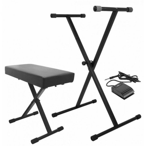 (NEW) On-Stage KPK6520-CB Keyboard Stand and Bench Pack with Keyboard Sustain Pedal