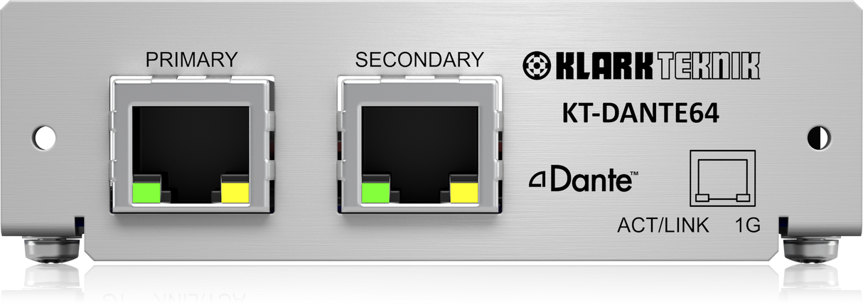 Klark Teknik KT-DANTE64 Audinate Dante Network Module w/ up to 64 Bidirectional Channels