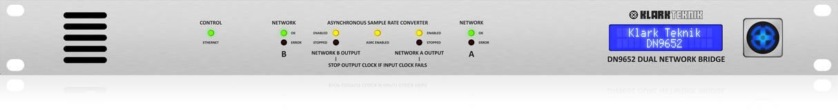 Klark Teknik KT-DN9652-UL Dual Network Bridge Format Converter w/ up to 64 Bidirectional Channels and Asynchronous Sample Rate Conversion