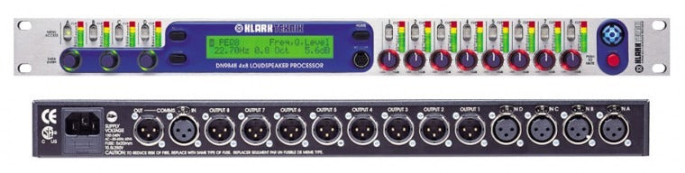 Klark Teknik KT-DN9848E DN9848E - 4 Input / 8 Output Loudspeaker Management System w/ Digital Inputs