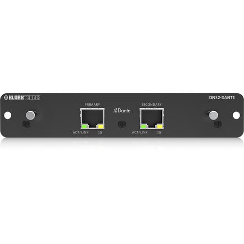 Klark Teknik DN32-DANTE_001 Audinate Dante Expansion Module with up to 32 Bidirectional-Channels