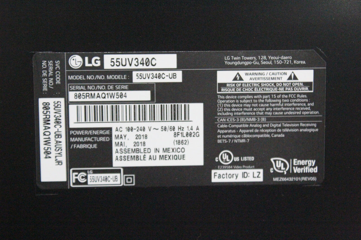LG Electronics 55UV340C 55" 4K UHD LED Internet TV