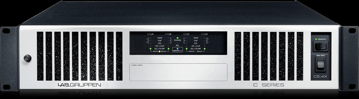 Lab.Gruppen C 5:4X 500W 4-Channel Amplifier w/ NomadLink Network Monitoring and Dedicated Control for Install Applications