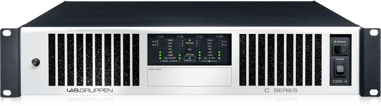 Lab.Gruppen C 68:4 6,800W 4-Channel Amplifier w/ NomadLink Network Monitoring and Dedicated Control for Install Applications