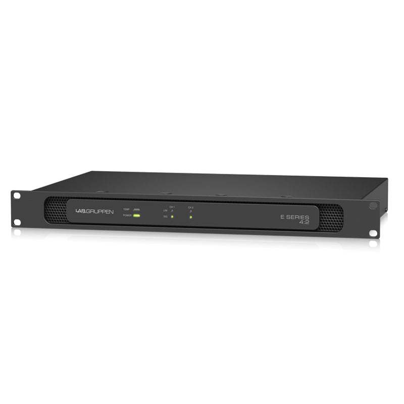 Lab Gruppen E 4:2_US1 400W Amplifier with 2 Flexible Output-Channels for Installation Applications