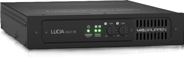 Lab Gruppen LUCIA 240/1-70_US1 Compact Mono 240W Amplifier for High-Impedance 70 V Installation Applications